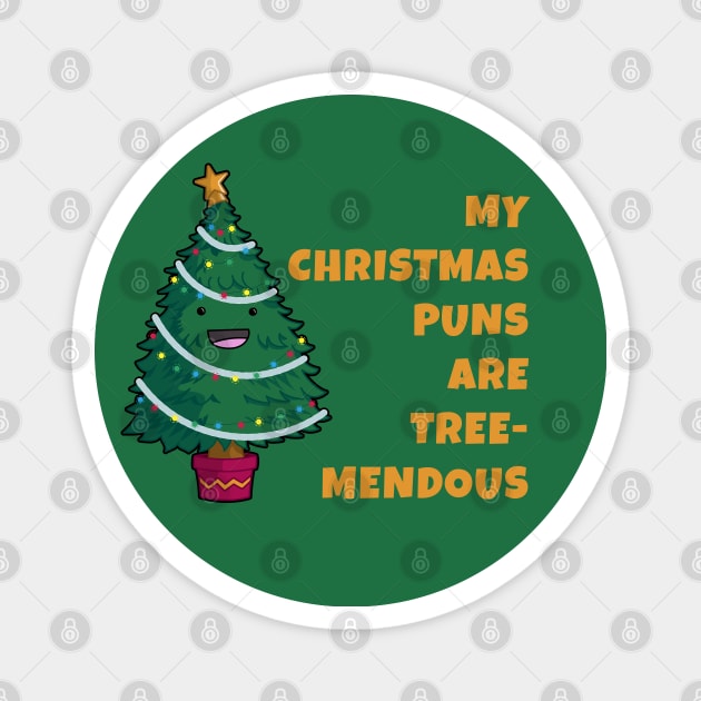 Tree-Mendous Christmas Pun Magnet by Phil Tessier